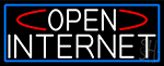 White Open Internet With Blue Border Neon Sign
