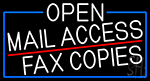 White Open Mail Access Fax Copies With Blue Border Neon Sign