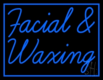 Blue Facial And Waxing Blue Border Neon Sign