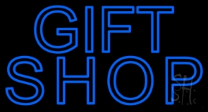 Blue Gift Shop Neon Sign