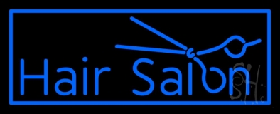 Blue Hair Salon Logo Neon Sign