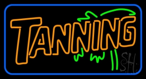 Double Stroke Yellow Tanning Neon Sign