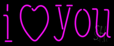 Pink I Love You Neon Sign