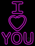 Vertical I Love You Neon Sign