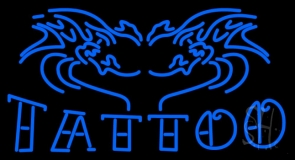 Blue Tattoo Logo Neon Sign