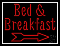 Bed And Breakfast With Arrow Neon Sign