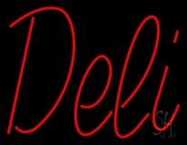 Cursive Red Deli Neon Sign