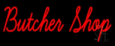 Red Butcher Shop Neon Sign