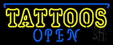 Tattoos Open Neon Sign