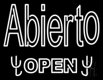Double Stroke Abierto Open Neon Sign