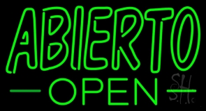 Green Abierto Open Neon Sign