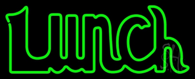 Green Double Stroke Lunch Neon Sign