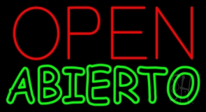 Red Open Abierto Neon Sign
