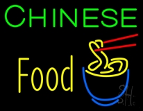 Chinese Food Bowl Logo Neon Sign