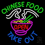 Chinese Food Open Take Out Neon Sign