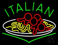 Green Italian With Logo Neon Sign