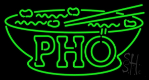 Green Pho Inside Bowl Neon Sign