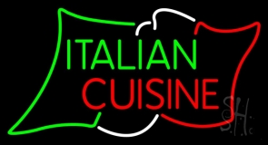 Green Red Italian Cuisine Neon Sign