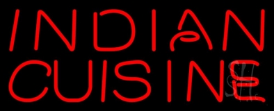 Red Stylish Indian Cuisine Neon Sign