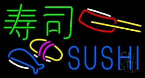 Blue Sushi Logo Neon Sign