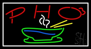 Red Pho With Bowl Logo Neon Sign
