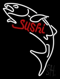 Red Sushi With Fish Logo Neon Sign