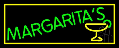 Margaritas With Glass Logo Neon Sign