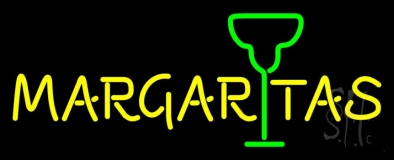 Margaritas With Wine Glass Neon Sign