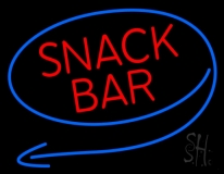 Round Red Snack Bar Neon Sign
