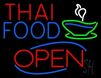 Thai Food Bowl Open Neon Sign