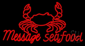 Custom Seafood With Crab Logo Neon Sign