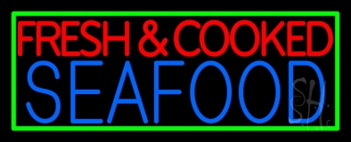 Fresh And Cooked Seafood Neon Sign