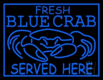 Fresh Blue Crabs Served Here Crab Logo Neon Sign