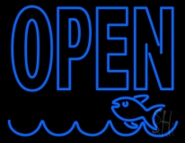 Open Fish Logo Neon Sign