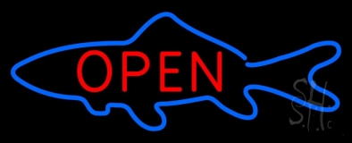 Open Inside Fish Logo Neon Sign