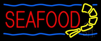Red Seafood Neon Sign