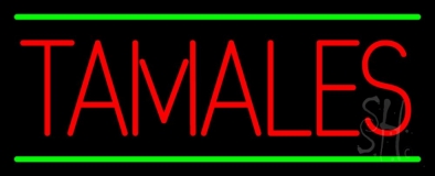Red Tamales Green Lines Neon Sign