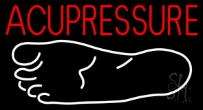 Red Acupressure Foot Logo Neon Sign
