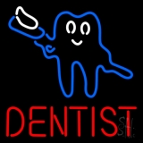 Tooth Logo With Brush Dentist Neon Sign