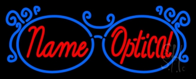 Custom Optical With Glasses Logo Neon Sign