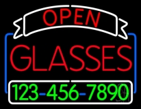 Open Glasses With Number Neon Sign
