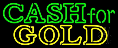 Cash For Yellow Gold Neon Sign