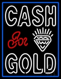 Double Stroke Cash For Gold Diamond Logo Neon Sign