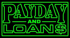 Green Payday And Loans Neon Sign