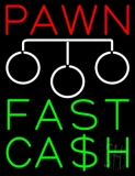 Red Pawn Fast Cash Logo Neon Sign