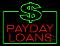 Red Payday Loans With Dollar Logo Neon Sign