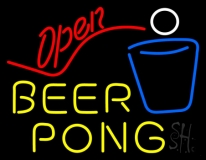 Beer Pong Open Neon Sign