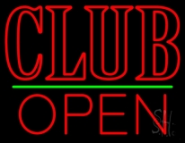 Block Club Open Neon Sign