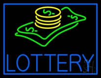 Blue Lottery Logo Neon Sign
