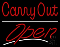 Carry Out Open Neon Sign
